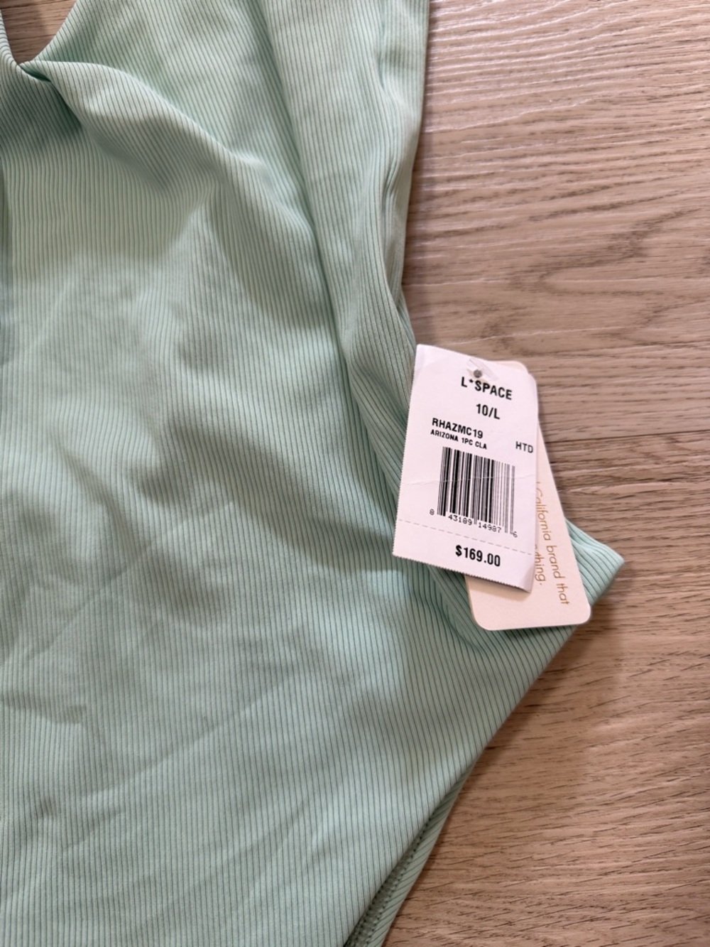 NWT L*Space Ridin’ High Ribbed Arizona One Piece Bathing Suit Green Sz 10 $169 - Picture 2 of 7